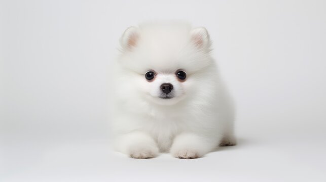 pomeranian dogs white background