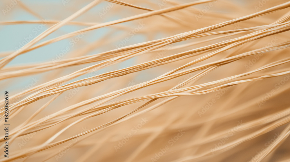 Poster tangled wheat: a macro photograph showcases a mesmerizing pattern of intertwined wheat stalks, bathe