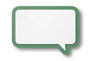 Naklejka premium Green paper speech bubbles separate on transparent background