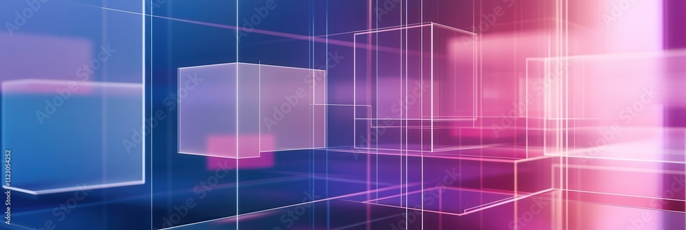 Aufkleber Sleek UIUX wireframe design featuring transparent elements and soft grid lines for innovative digital branding
