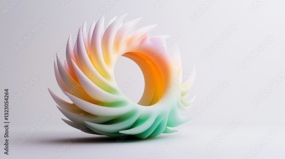 Poster abstract 3d pastel form circular design colorful bright high resolution image