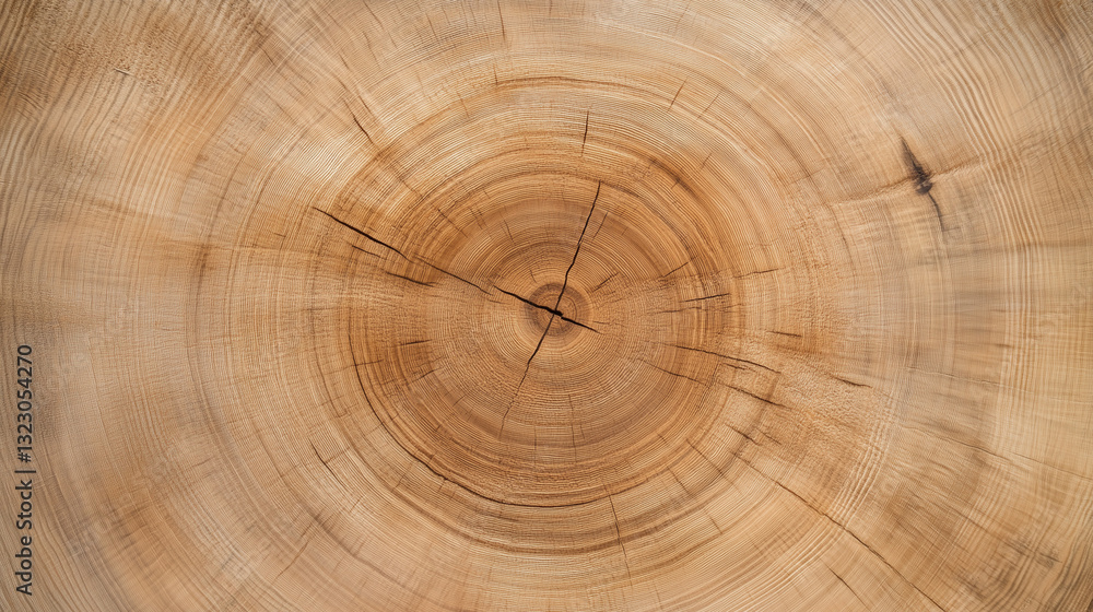 Poster nature's timekeeper: a close-up of a cross-section of a tree trunk, revealing the intricate patterns