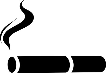 Smoking Cigarette Icon – Tobacco and Smoke Symbol