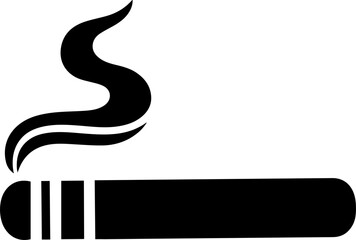 Smoking Cigarette Icon – Tobacco and Smoke Symbol