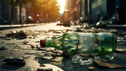 careless broken bottle