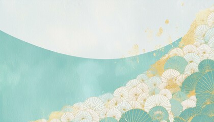 爽やかな初夏をイメージした和柄、和風イメージの背景素材