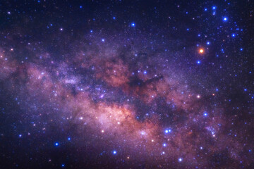 Close up clearly milky way galaxy with stars and space dust in the universe