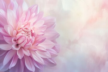 Fototapeta premium Soft floral design in pastel hues with pink and lavender blooms for feminine aesthetics and elegant decor