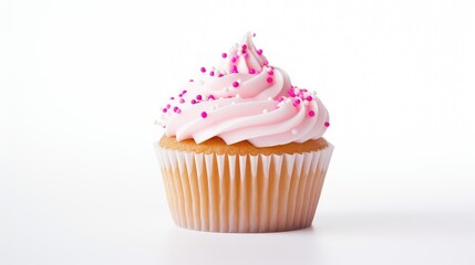pink cupcake white background