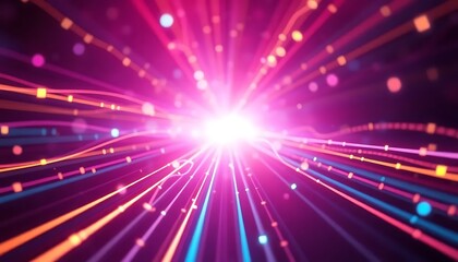 Fototapeta premium Abstract Futuristic Background Neon Wave Lines Pink, Gold, Blue Colors