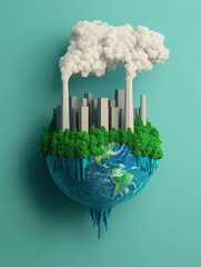 World Pollution and Nature: Environmental Issues and Solutions Concept