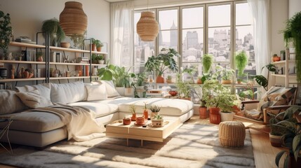 planters modern living room with plants