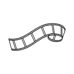 Filmstrip. Retro old movie and cinema roll Hand drawn line art flat vector illustration.