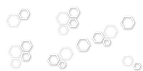 Abstract white and grey color hexagonal geometric background with copy space.Abstract white and gray hexagon technology lines background.Abstract white lines background.

