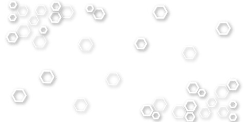 Seamless pattern with hexagonal white and gray technology line paper background. white and gray hexagon honeycomb geometric copy space. Hexagonal vector grid tile and mosaic structure mess cell.