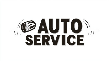 Simple vector text "AUTO SERVICE" in bold black letters on a white background, clear and direct.