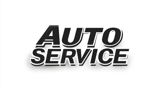 Simple vector text "AUTO SERVICE" in bold black letters on a white background, clear and direct.