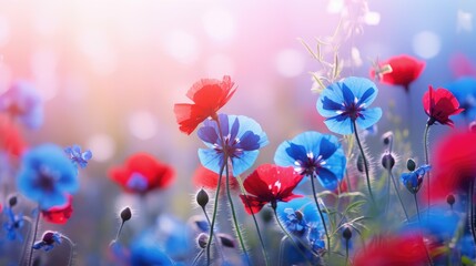 sunlight blue red bokeh