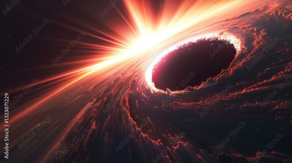 Wall mural abstract black hole with a nebula in the background abstract space with a black hole and swirling li