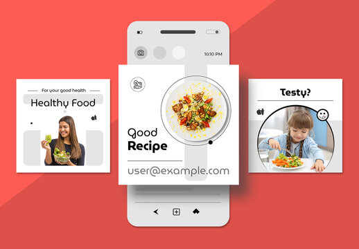 Editable Food Layouts For Social Media Post