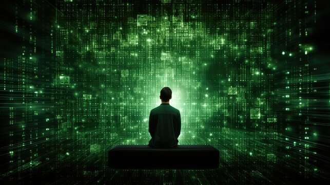 screen green matrix code