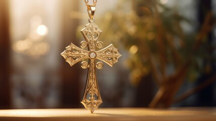 Fototapeta premium delicate gold cross
