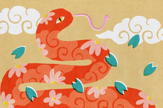 Chinese red snake, lunar new year
