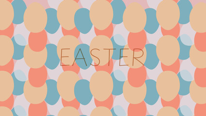 Easter egg colorful seamless pattern modern minimalist style with geometric shapes eggs. Trendy cute templates for social media ads, branding, congrats, or invitations