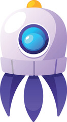 Cartoon rocketship game asset vector illustration