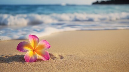 Fototapeta premium plumeria on the beach