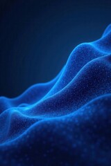 Dark blue digital waves, abstract shapes, deep hues , sea, blue