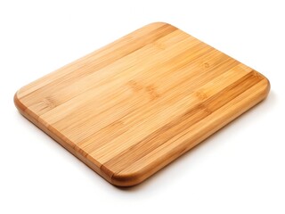 Wooden chopping board isolated on white background