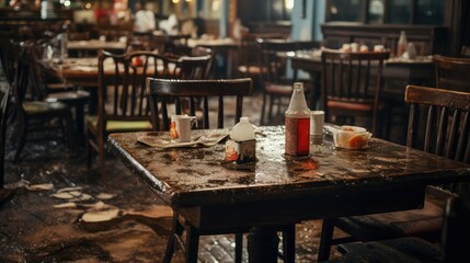 Fototapeta premium chaotic dirty table