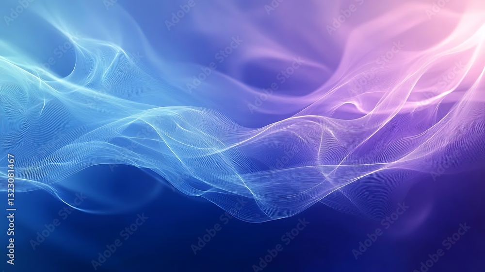 Aufkleber abstract violet blue gradient background with liquid style waves. abstract background 3d shiny plast