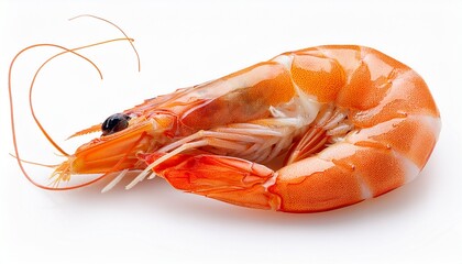 fresh shrimp isolated on white background this has clipping path