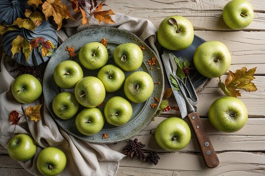 Spooky Apple Themed Dinner Idea on Rustic Wooden Table
