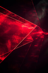 Red Geometric Light on Black Background