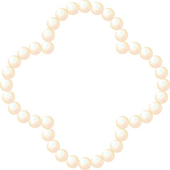 PEARLE GRAPHIC PARTS. Graphic material of frames using illustrations of pearls. Wedding, greeting cards, luxury decoration.Not AI.