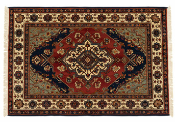 Intricate Oriental Rug with Geometric Designs in Rich Colors for Home Decor
