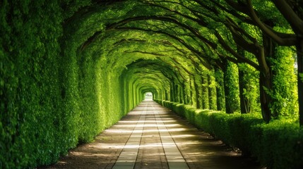 Obraz premium symmetrical green tunnel