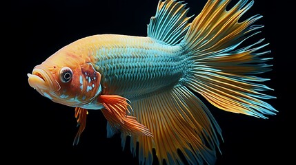 Fototapeta premium Stunning Betta Splendor: A Captivating Portrait of a Halfmoon Betta Fish
