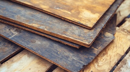 A close-up of OSB board with a termite-resistant treatment.