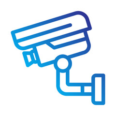    camera  CCTV  security  surveillance  monitoring  recording  watch  system  safety  crime Line Gradient icon