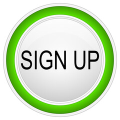 Sign up Button on white background - illustration