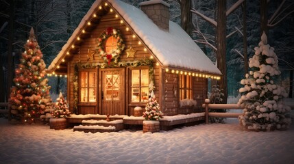Obraz premium woods christmas tree outdoor snow