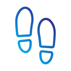    footprint  shoe  track  identity  investigation  trail  crime  mark  path  evidence Line Gradient icon