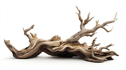 Fototapeta premium Dried twisted wood isolated on white.
