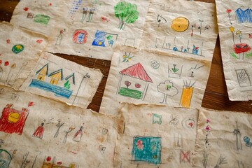 kids and children's hand drawings