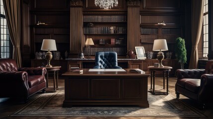 wood executive office empty