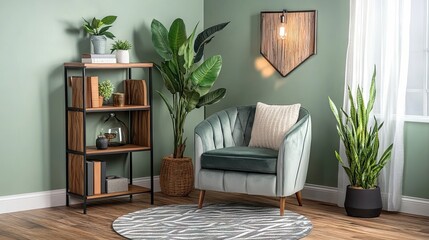 A particle board bookshelf with adjustable shelves and a stylish finish.
